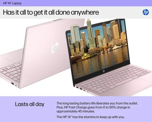 Vista 3 de HP Laptop Computer with 1-Year Office 365 for Student Daily Study & Home use, Intel N150, 8GB RAM, 256GB SSD+128GB UFS Storage, Long Battery Life &