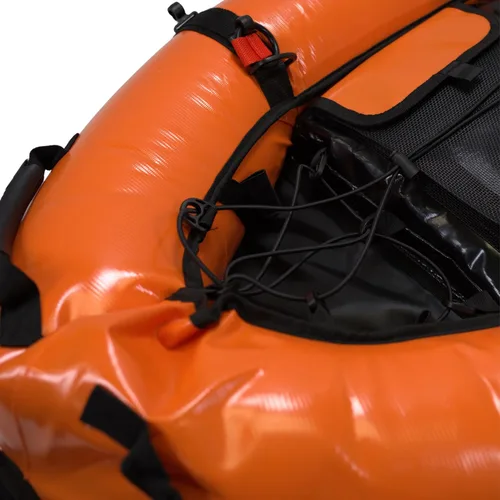Vista 6 de Palantic Barco flotante inflable para pasarela de buceo con bandera de buceo y bomba de aire, naranja