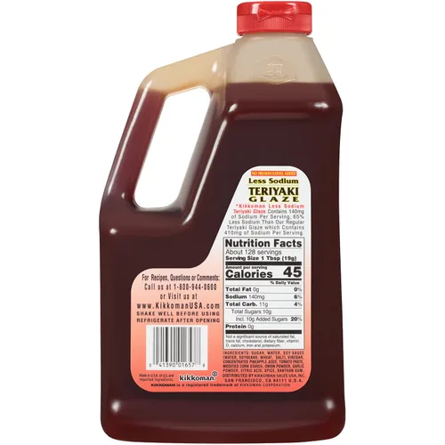 Vista 3 de Kikkoman 5 LB 6 OZ Sin conservantes Menos Esmalte Teriyaki de Sodio