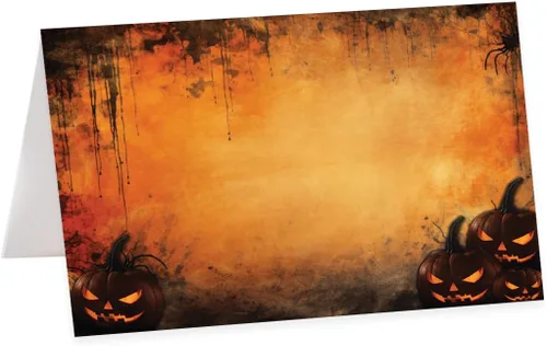 Vista 44 de Andaz Press Tarjetas de lugar con nombre de Halloween para colocar la mesa, etiquetas de alimentos en blanco para tarjetas de bufé de fiesta
