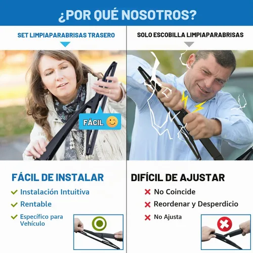Vista 2 de WTI Juego de limpiaparabrisas trasero Compatible con Honda Odyssey 2018-2021 Minivan/Compatible con Honda Passport 2019-2021 Conjunto de Compatible