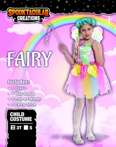 Vista 7 de Spooktacular Creations Disfraz de hada arco iris, disfraz de hada de unicornio para niñas, disfraz de cuento de hadas, disfraz de princesa