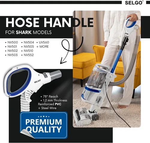 Vista 2 de Selgo - Manija de manguera OEM mejorada para los modelos NV500, NV501, NV502, NV503, NV504, UV560 y UV561 - Accesorios para aspiradora Shark Rotator