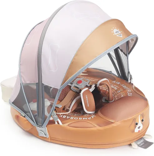 Vista 19 de Mambobaby Flotador Mejorado Añadir Cola Flotador para Bebé con Toldo para Anillo de Natación de Cintura Infantil Entrenador de Natación Flotadores