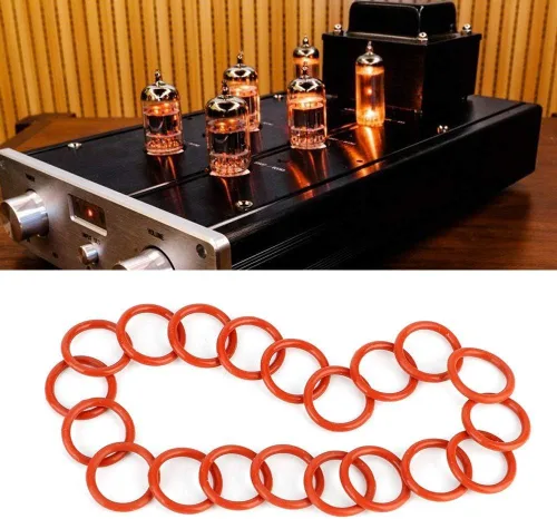 Vista 7 de Aramox Amortiguador de tubo, 20 unids amortiguador de tubos anillos de silicona aptos para 12AX7 12AU7 12AT7 12BH7 EL84