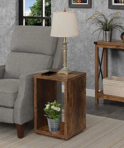 Vista 2 de Convenience Concepts Northfield Admiral - Mesa auxiliar con estante, madera de granero