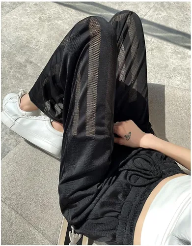 Vista 4 de Pantalones rasgados para mujer, pantalones deportivos con botones a presión, pantalones deportivos cómodos con bolsillos