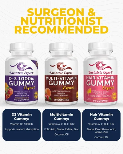 Vista 4 de Multivitamínico bariátrico, paquete de 3 gomitas multivitamínicas, 90 masticables - Gomitas D3 90 masticables - Gomitas de vitaminas