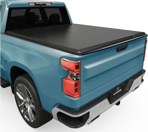 Vista 15 de Autosaver88 Cubierta tonneau de polímero reforzado con fibra para caja de camión, rígida, de tres pliegues, caja de 5.8 pies