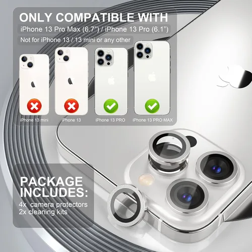 Vista 30 de Choiche Compatible para iPhone 16 Pro/iPhone 16 Pro Max Protector de Lente de Cámara, Vidrio Templado 9H Protector de Pantalla de Cubierta de Cámara