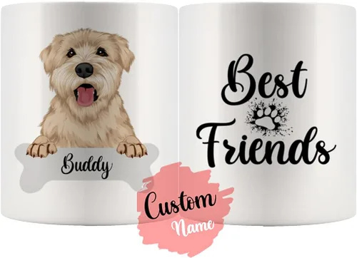 Vista 13 de Taza personalizada de Wheaten Terrier con diseño de perro mamá y papá, taza de Wheatie Dog para hombres y mujeres, taza de regalo de dueño de perro