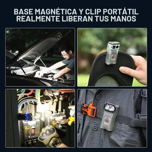 Vista 7 de WUBEN X3 Mini linterna recargable con base de carga 180 grados Linterna tipo llavero EDC Gira Ip65 Impermeable Imán Linterna de bolsillo 10 modos