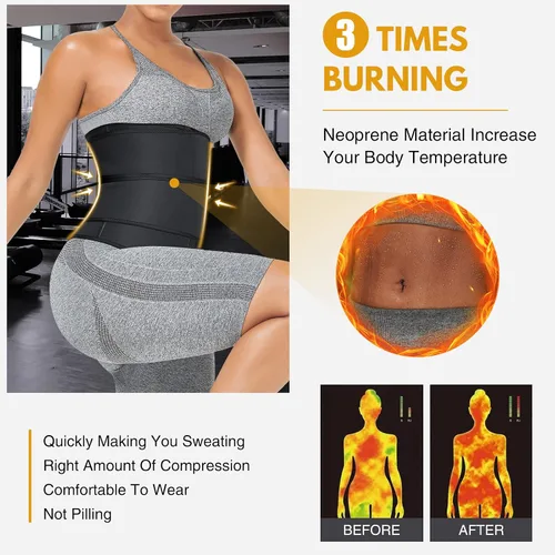 Vista 2 de FeelinGirl Fajas Colombianas Underbust 3 Segmented Waist Trainer Corsets Body Shaper Hook And Eye Black