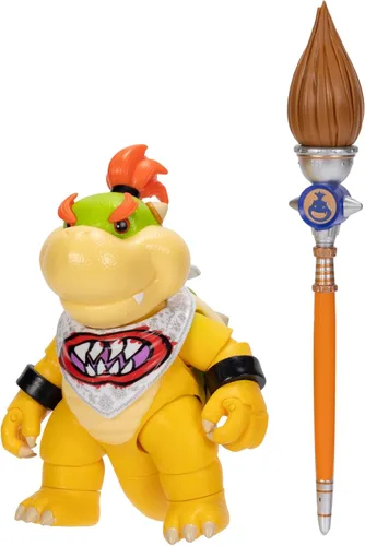 Vista 10 de Super Mario Galaxy Movie Bowser Jr., figura de acción de 5 pulgadas y pincel