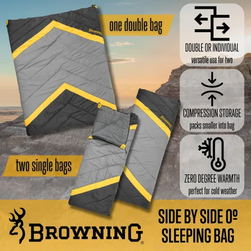 Vista 4 de Browning Saco de dormir doble de 0° para acampar lado a lado
