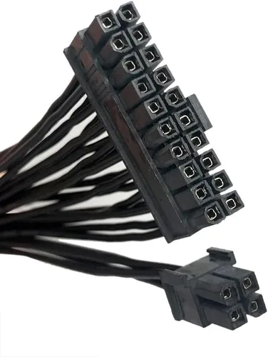 Vista 3 de GinTai ATX - Cable de extensión de fuente de alimentación de 24 pines, cable extensor PWM de 24 pines, cable trenzado (11.8 in)