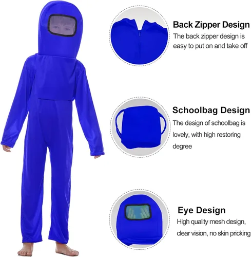 Vista 3 de Disfraz de astronauta para cosplay entre el espacio, con mochila y tocado para niños, disfraz de carnaval de Navidad