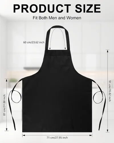 Vista 2 de Paquete de 24 delantales con peto, delantales unisex, sin bolsillo, lavables a máquina, delantales lisos para mujeres, hombres, cocineros, cocina