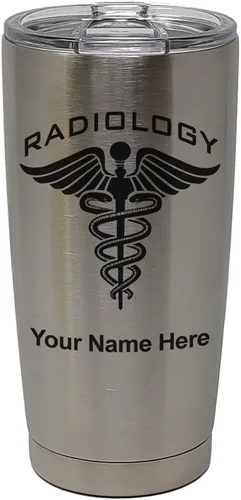 Vista 34 de LaserGram Vaso personalizado de 20 onzas, radiología (negro) Regalo grabado para radiólogos, acero inoxidable aislado al vacío, grabado con láser