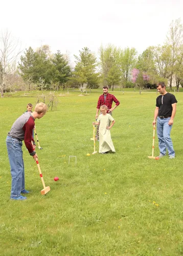 Vista 2 de Family Tradition - Juego de croquet de madera para 8 jugadores con bolsa de transporte