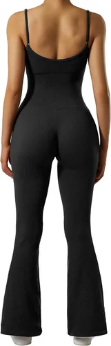 Vista 5 de SUUKSESS Mono de una pieza acanalado para mujer, sin costuras, acolchado, sexy