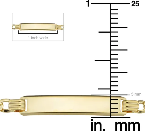 Vista 4 de KoolJewelry Pulsera de identificación de bebé Figaro de oro amarillo de 14 quilates 55 pulgadas de largo Metal