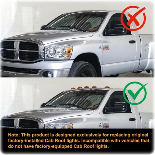 Vista 8 de POPMOTORZ Luces LED de marcador de techo de cabina, 5 piezas de luces de liquidación para Dodge Ram 2003-2018 1500 2500 3500 Pickup Trucks LED Cab