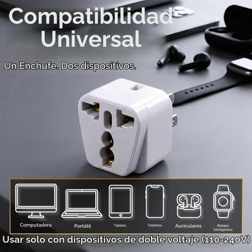 Vista 3 de Adaptador de viaje de Reino Unido a EE. UU., adaptador de enchufe de India a EE. UU., Adaptadores Unidapt para EE. UU., 2 unidades, convertidor