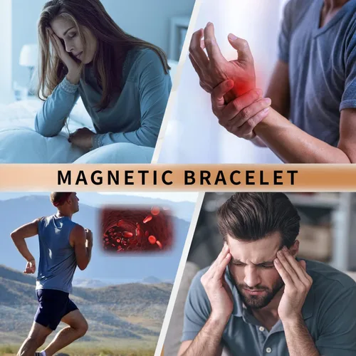 Vista 3 de BioMag Pulsera Magnética para Mujeres, Pulsera de Acero de Titanio Brazaletes para Alivio del Dolor Joyería de Cobre Puro Sólido Regalo