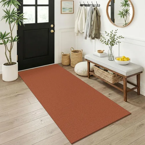 Vista 23 de KOZYFLY - Tapete para puerta de interior, lavable, pequeña, antideslizante, con respaldo de goma, felpudo de algodón para el hogar, color negro