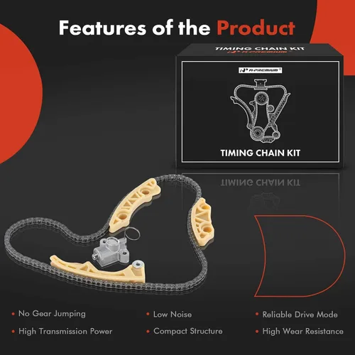 Vista 7 de A-Premium Kit de cadena de distribución del motor con tensor y guía [compatible con DOHC, 4Cyl 2.0 2.2 2.4L] Compatible con vehículos Chevy