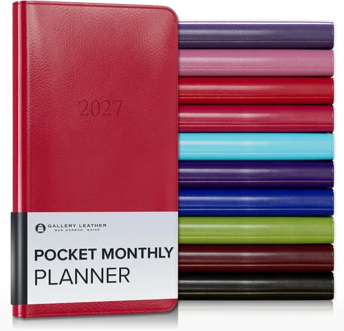 Vista 48 de Gallery Leather Agenda mensual grande 2026-2027 Acadia Navy