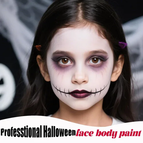 Vista 3 de Pintura facial blanca crema a base de agua para Halloween Cosplay payaso Blanco