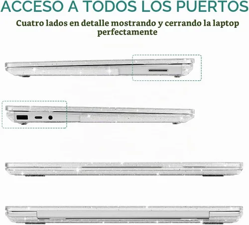 Vista 4 de May Chen Funda compatible con laptop Microsoft Surface de 13.5" 5/4/3 con reposamanos de metal modelo 1951/1868, carcasa rígida de plástico