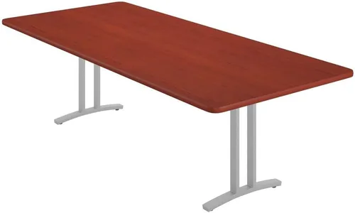 Vista 8 de Correll - Mesa de sala de conferencias de lujo de 42 x 96 pulgadas, rectangular duradera, parte superior laminada de alta presión de madera flotante
