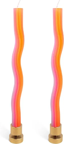 Vista 8 de Wiggle Candles - Velas cónicas de diseño bailarín, colores brillantes, 7/8 pulgadas de diámetro x 11 pulgadas de largo, diseñadas por Lex Pott, Verde