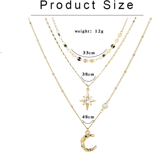 Vista 8 de Butterfly Layered Necklaces for Women, Pearl Pendant 14k Gold Plated Dainty Choker Layering Long Necklace for Women Gold