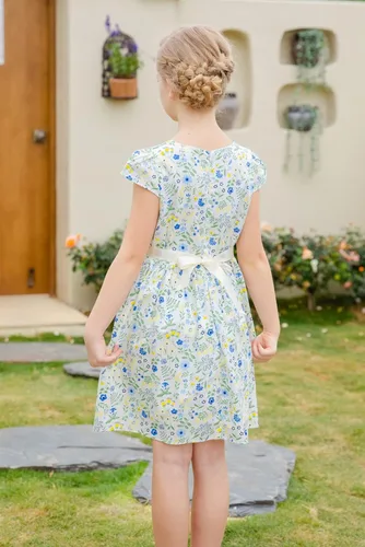 Vista 4 de SMILING PINKER Vestidos de verano para niñas pequeñas, de algodón, sin mangas, mariposa