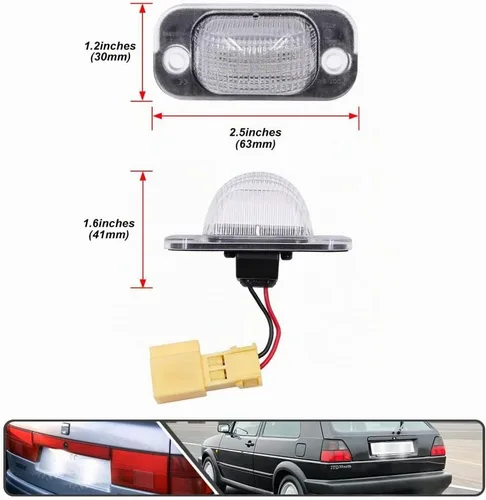Vista 6 de Jetta Golf MK2 - 2 luces LED para matrícula de VW MK2 Golf Jetta II 1983-1992 alimentado por SMD Xenon LED blanco sin errores