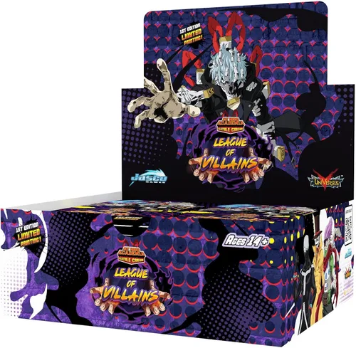 Vista 3 de My Hero Academia - Juego de cartas coleccionables Serie 4 Unlimited League of Villains Paquete de 24 cajas de refuerzo 10 cartas por paquete TCG