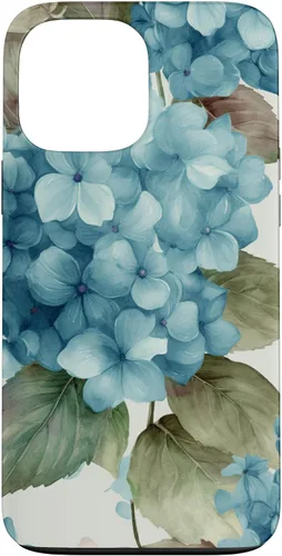 Vista 24 de Watercolor Shabby Chic Blue Hydrangeas Flower Case for iPhone 17