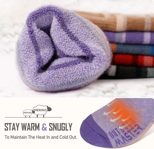 Vista 3 de 2 paquetes de calcetines de esquí de lana de merino, sobre la pantorrilla (OTC) antideslizantes para hombres y mujeres