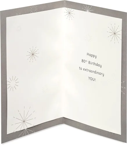Vista 2 de American Greetings Tarjeta de cumpleaños número 80 (Extraordinary You)