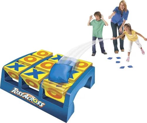 Vista 2 de Mattel Games Toss Across - Juego al aire libre para niños, juego de lanzamiento de costales de frijoles para campamentos y noches familiares