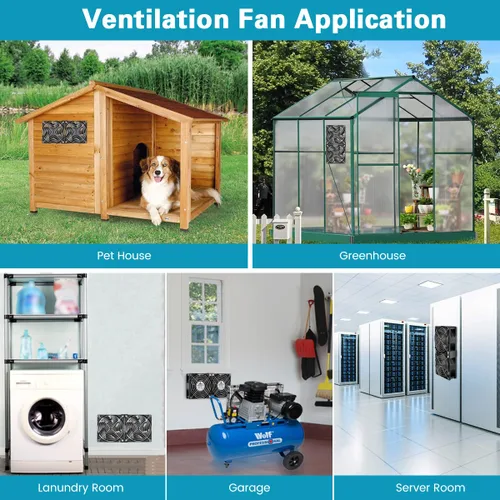 Vista 5 de GDSTIME 2X 4.724 in Ventilador de computadora con enchufe de CA Control de velocidad 110V-240V alimentado 240mm, Powerful Airlow, Dual Ball, for