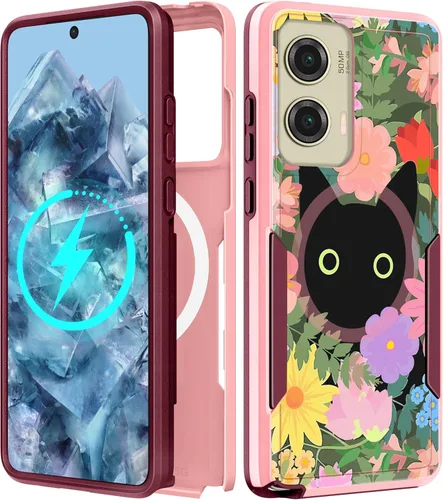 Vista 63 de Funda para Moto G 5G 2024 – Compatible con MagSafe para mujeres y niñas, bonita funda protectora magnética para teléfono, diseño femenino Kawaii
