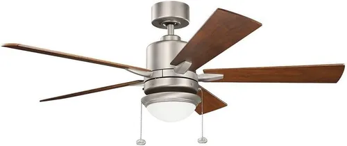Vista 8 de KICHLER 330242OZ - Ventilador de techo con 5 aspas de nogal, Bronce/Oscuro