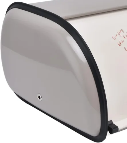 Vista 9 de Contenedor de almacenamiento de pan de acero inoxidable mate con tapa enrollable, caja de pan para encimera de cocina, a prueba de huellas