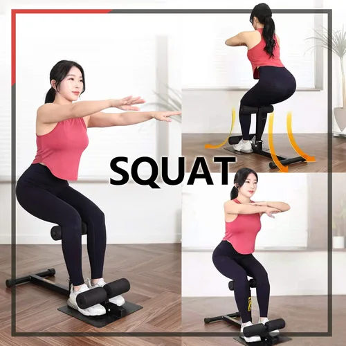 Vista 9 de INNOLIFE Sissy Squat Machine Adjustable Height, Protective Foam Thick Steel Fitness Home Gym