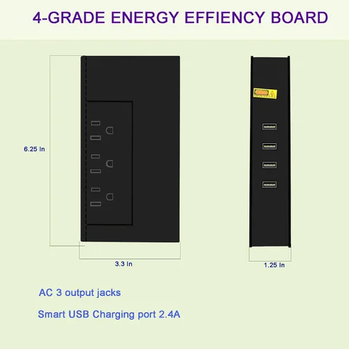 Vista 2 de Adaptador de corriente reductor de viaje convertidor de voltaje de 220 V a 110 V 1500 W con 4 puertos USB inteligente de carga para secador de pelo